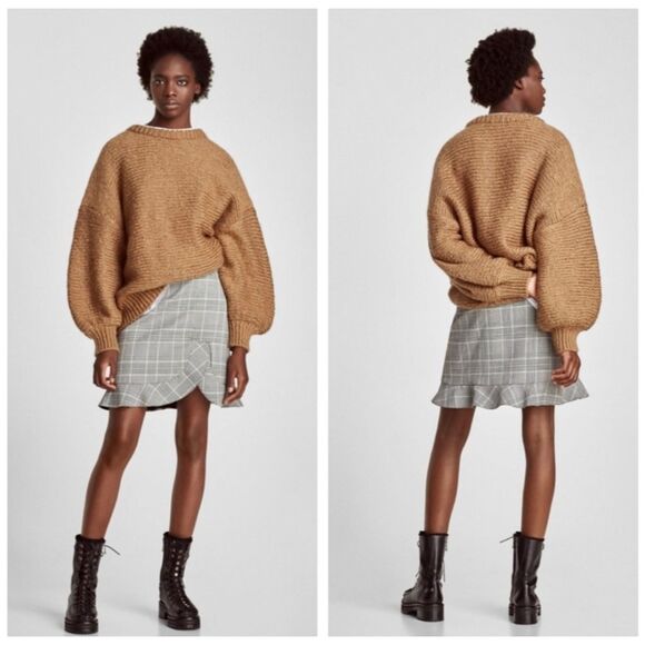 Zara Black & White Plaid Mini Skirt - Picture 9 of 9